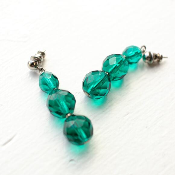 Turquoise Beaded Dangle Earrings - Picture 2 of 5